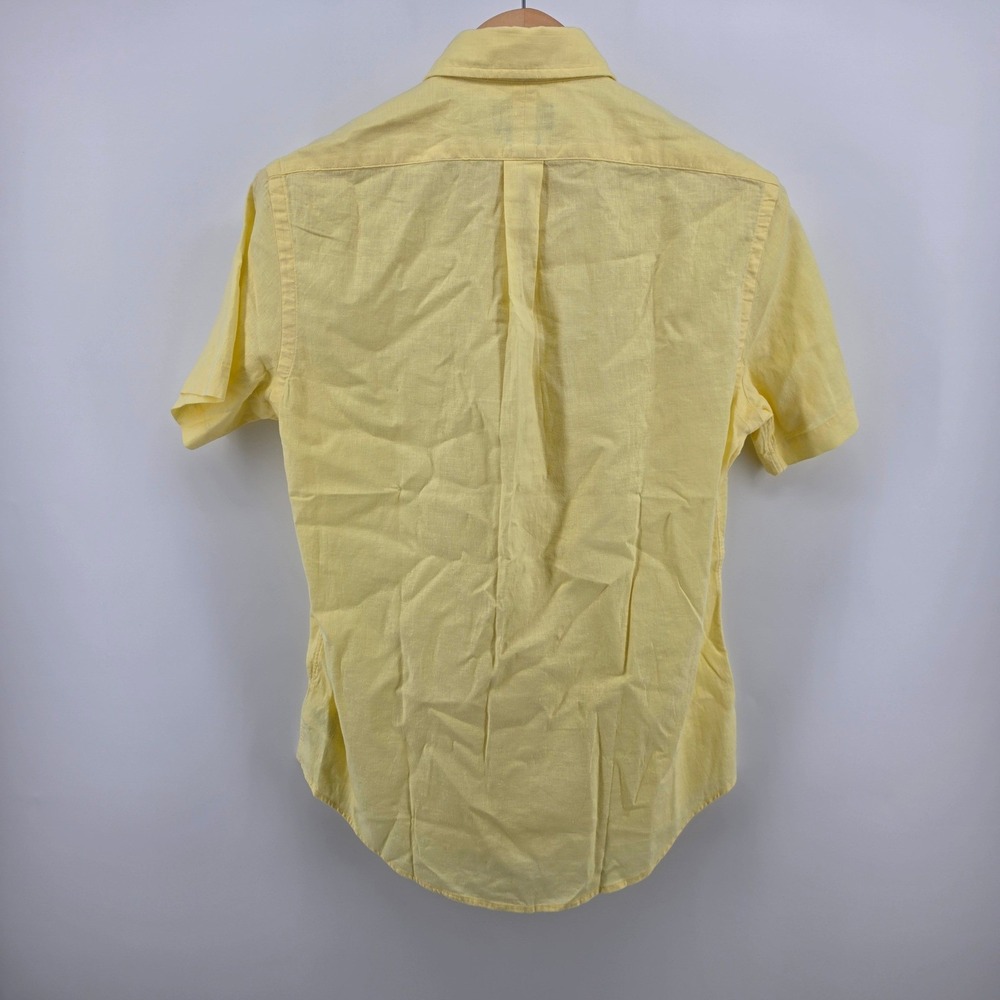 Polo Ralph Lauren Mens Small Yellow Linen Blend Short Sleeve Shirt NEW - Picture 2 of 7